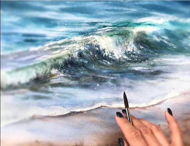 大海的水彩画 大海的水彩画法-图片2