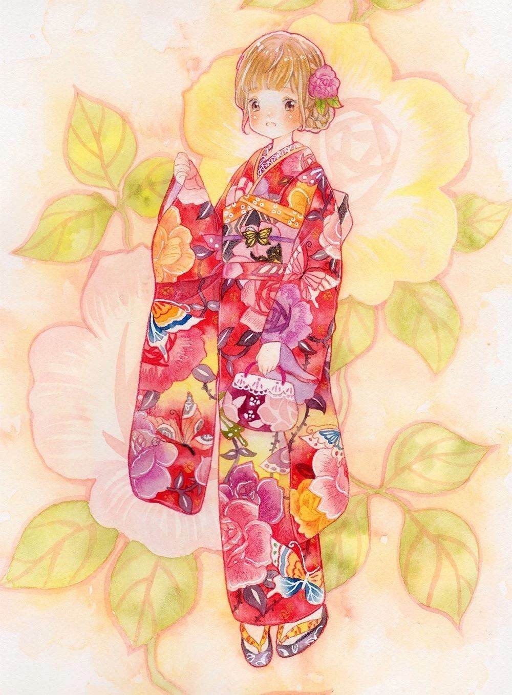 日系小清新水彩画 日式小清新水彩画-图片3