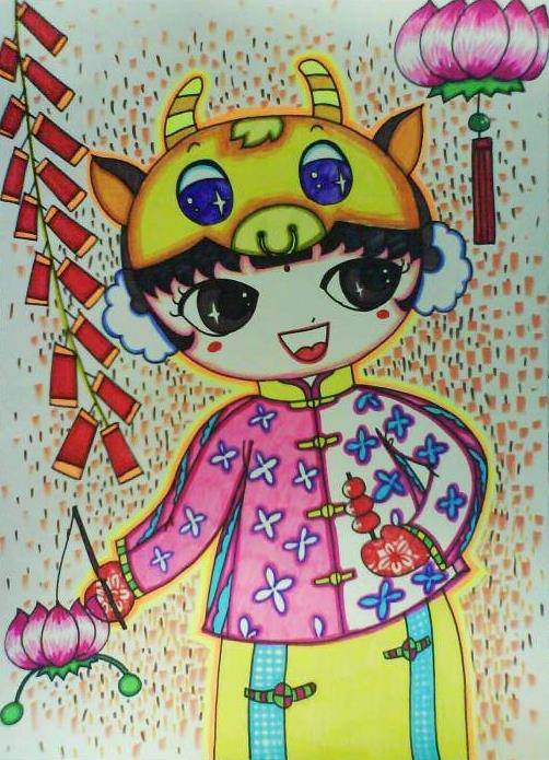 春节水彩画简单 元旦水彩画图片简单-图片4