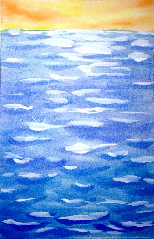 大海的水彩画 大海的水彩画法-图片3