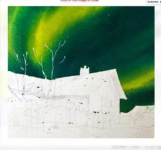 极光水彩画 极光水彩画简单步骤-图片5