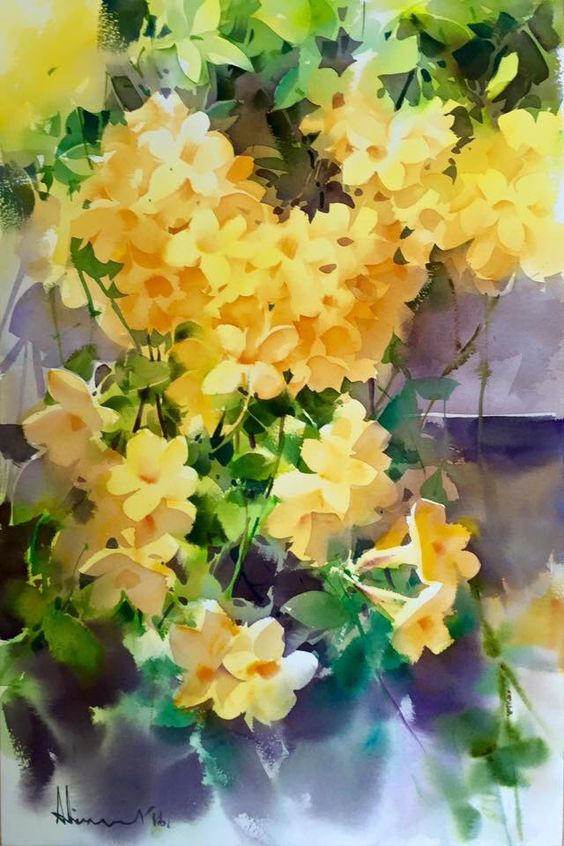 繁花水彩画