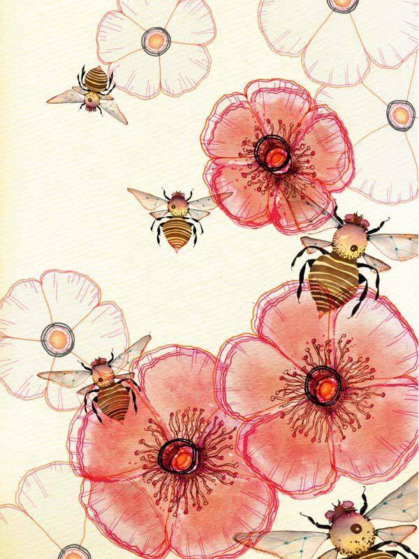 繁花水彩画