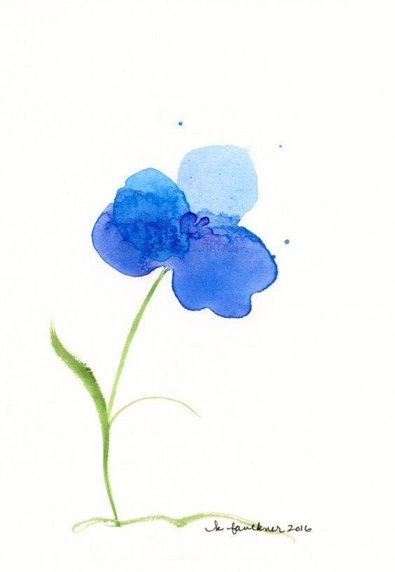 花水彩画简单