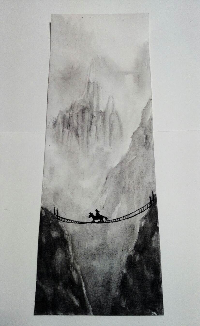 黑色水彩画