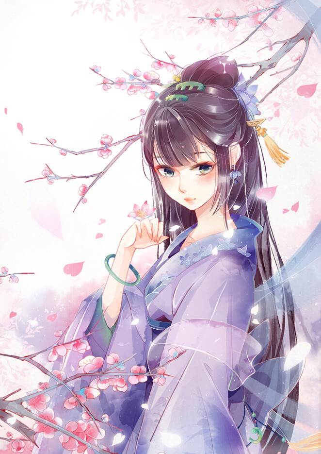 古风水彩画人物简单