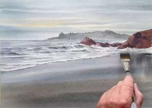 大海风景水彩画