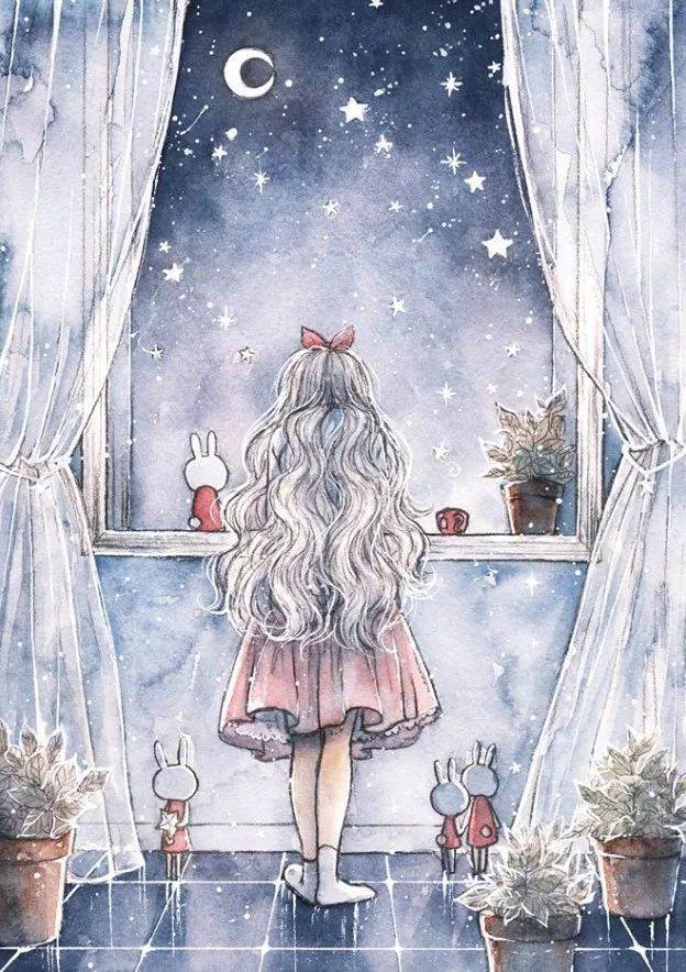水彩画卡通动漫人物