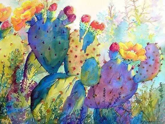 沙漠水彩画