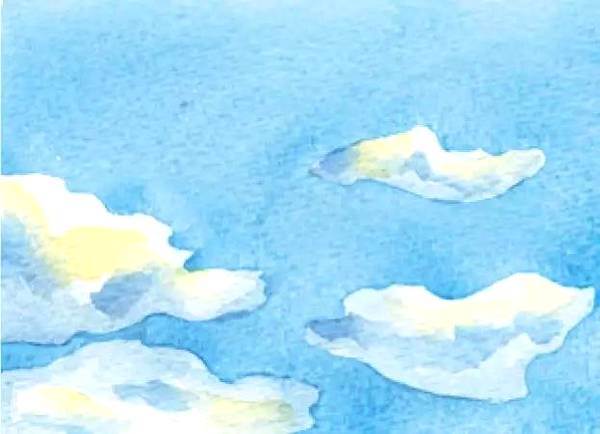 简单水彩画天空