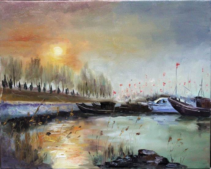 风景写生水彩画