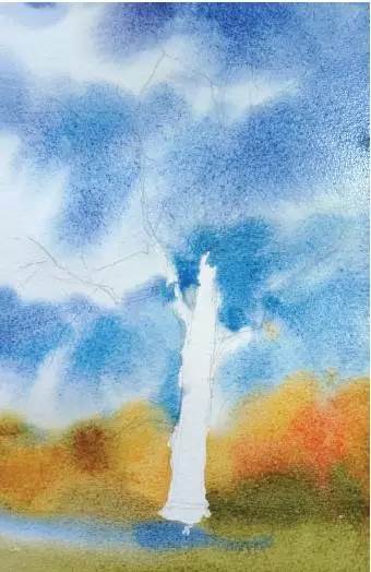 秋景水彩画
