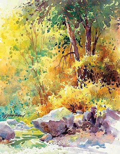 秋景水彩画