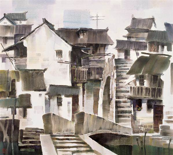 房屋水彩画
