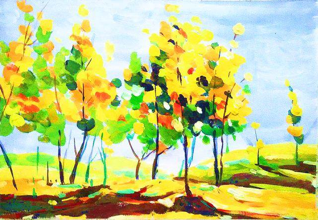 超级简单的水粉画