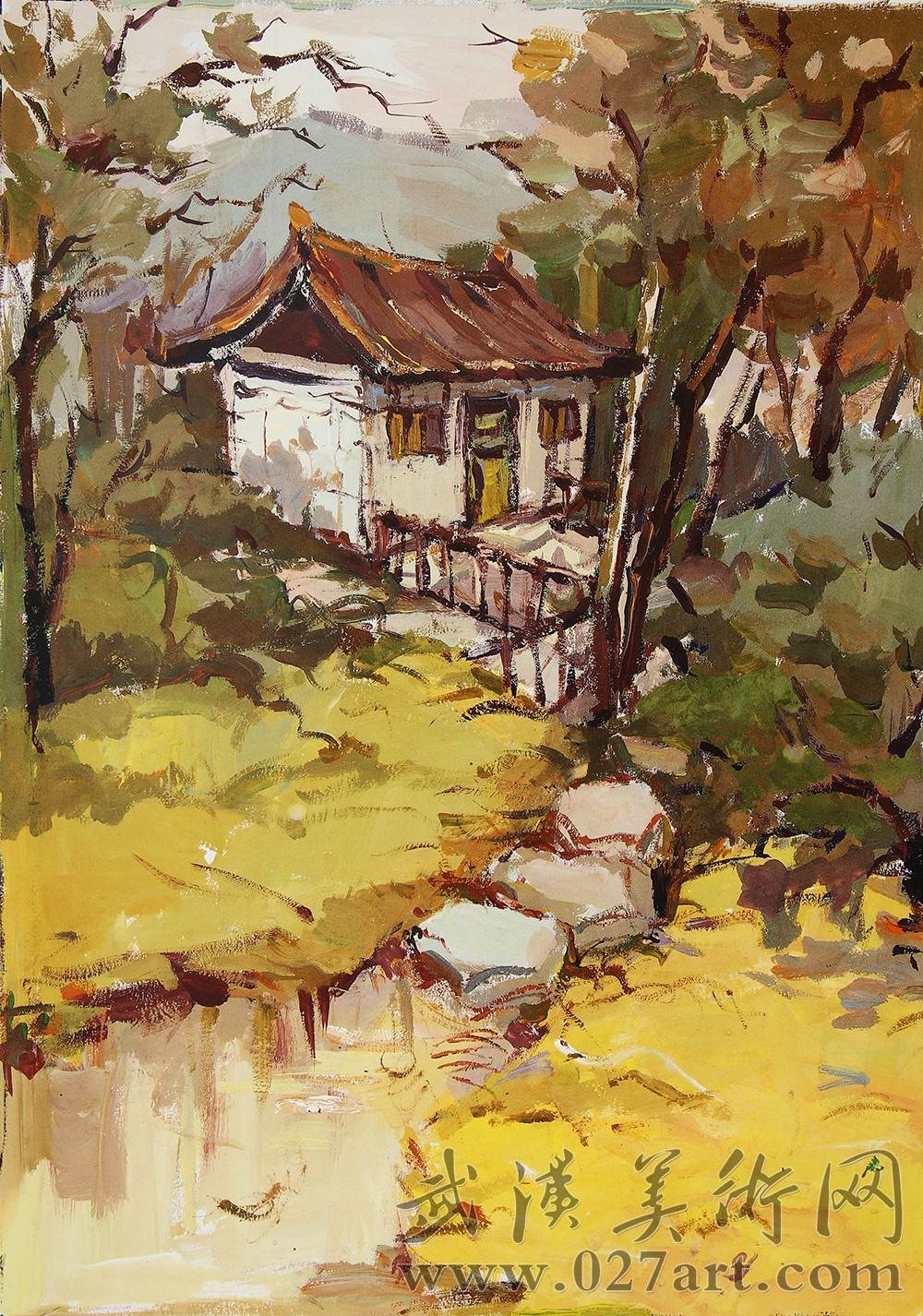 风景水粉画
