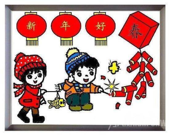 新年水粉画