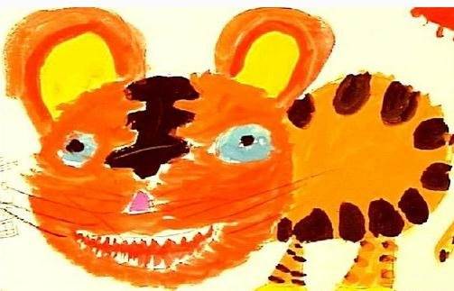 老虎水粉画