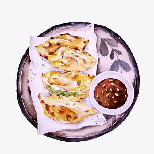 包饺子水彩画