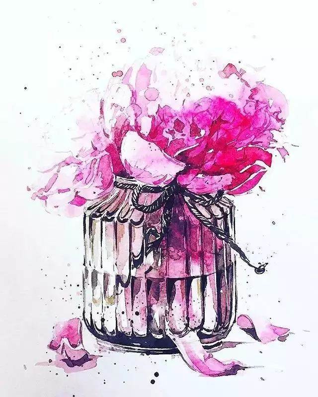 暖色水彩画
