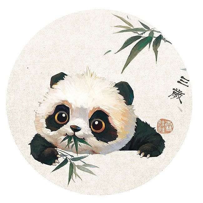 大熊猫水彩画