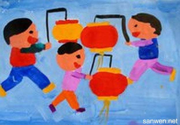 以新年为主题的水粉画