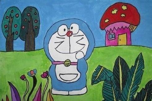 卡通水粉画