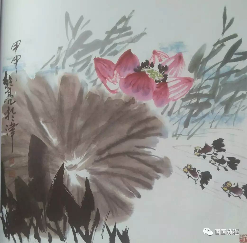 牡丹水粉画