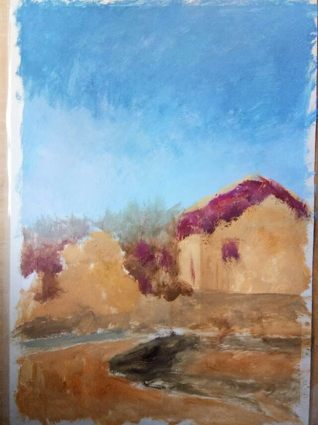 风景水粉画简单
