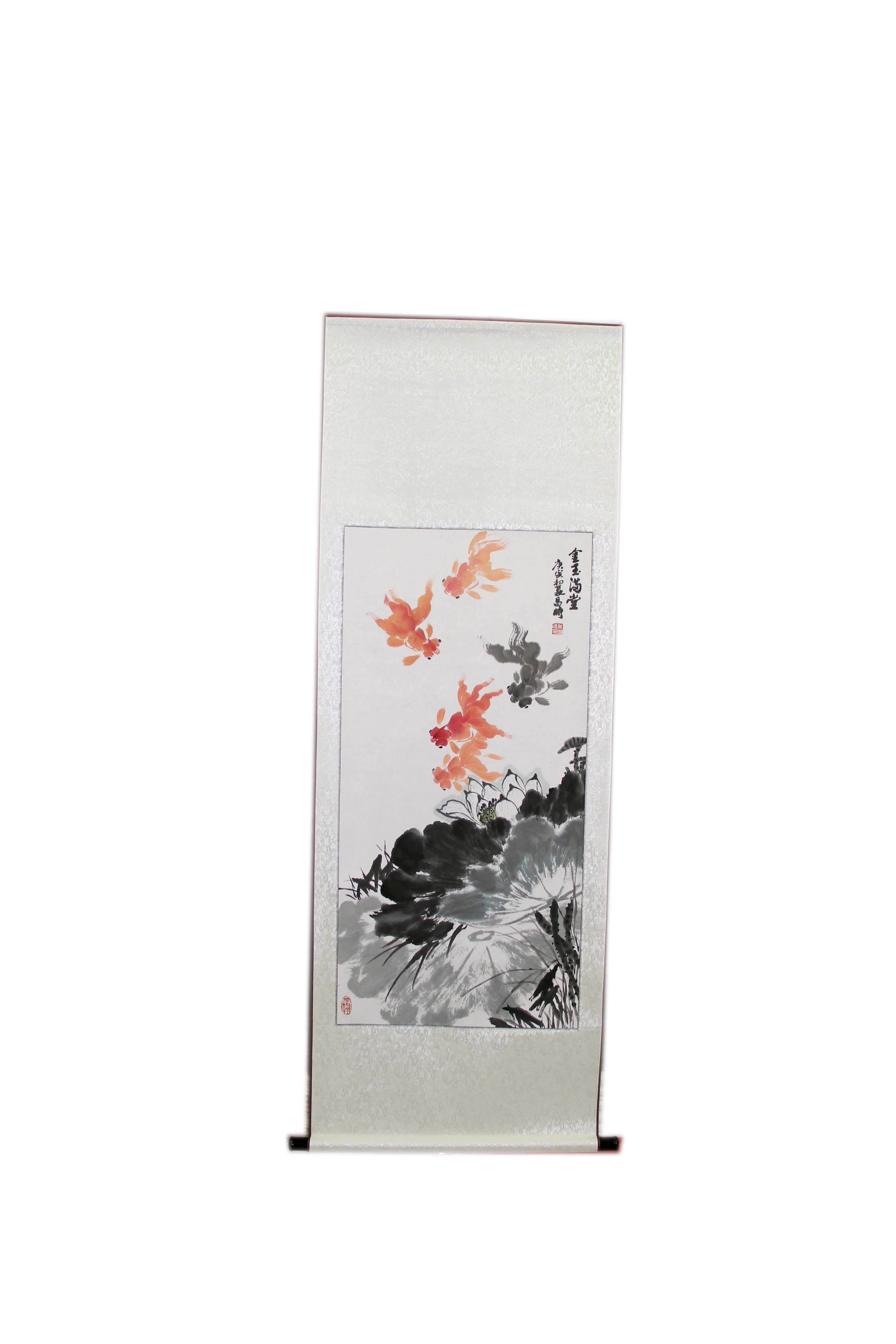 水粉画金鱼