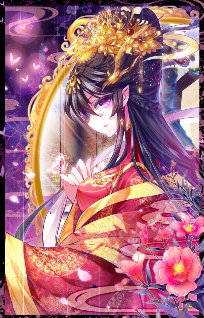 水粉画古风人物