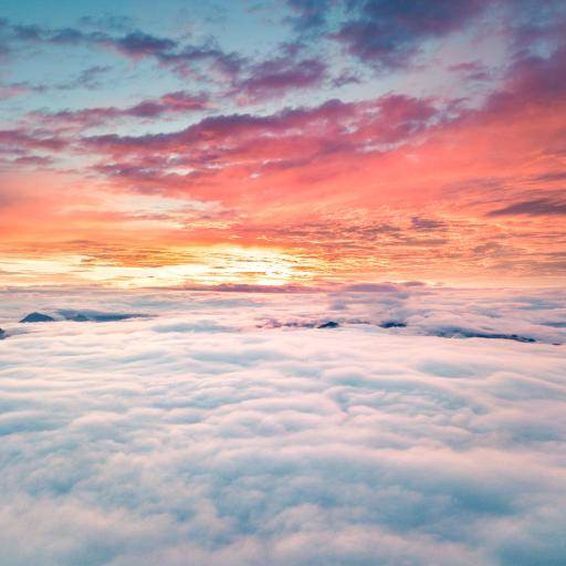 黄昏渐变水粉画