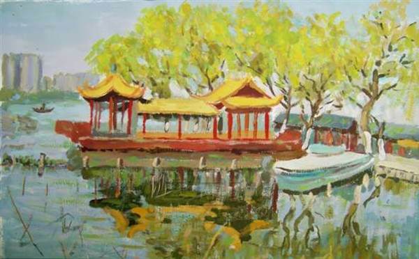 风景水粉画简单