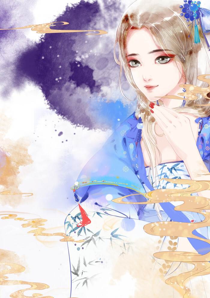 水粉画古风
