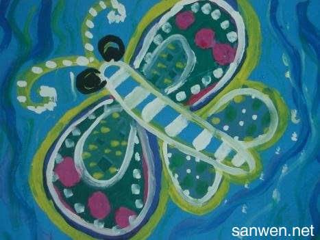 蝴蝶水粉画
