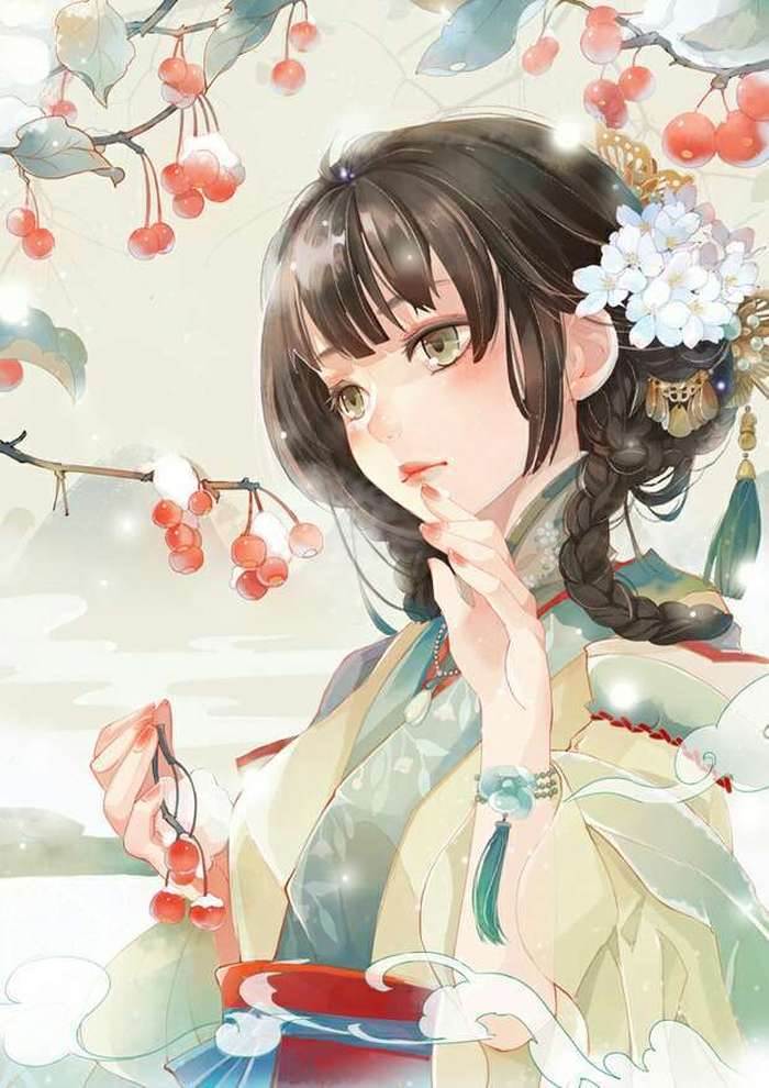 水粉画古风