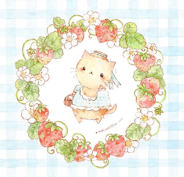 水粉画草莓