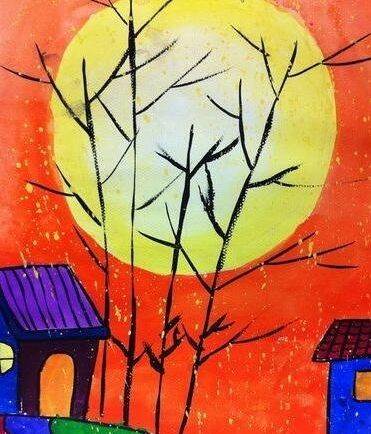 儿童简易水粉画