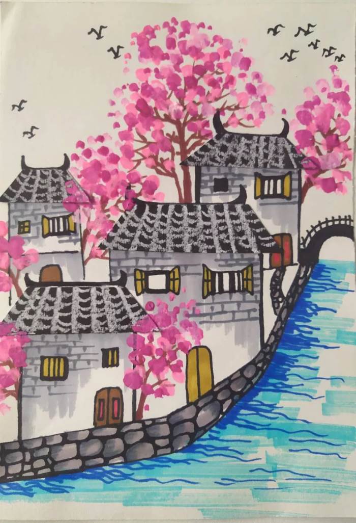 简单入门水粉画风景