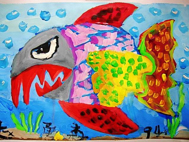 渐变色的水粉画