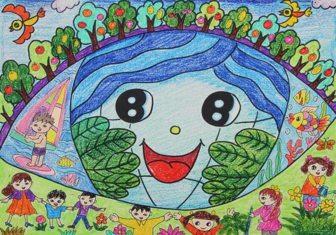 关于环保的水粉画