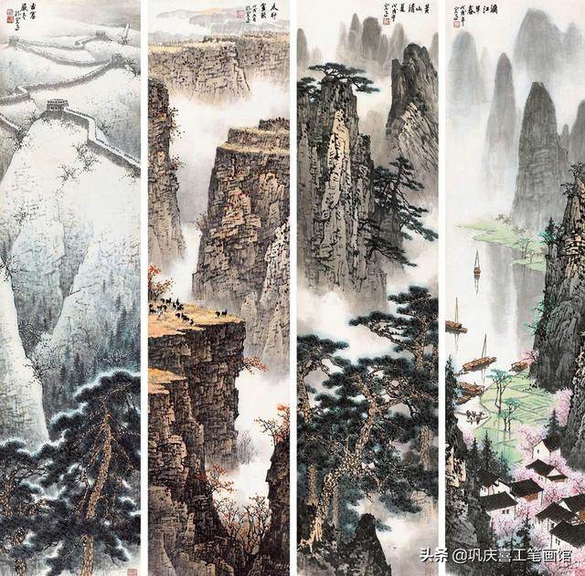 以春夏秋冬为主题的水粉画