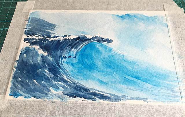 水粉画海浪怎么画