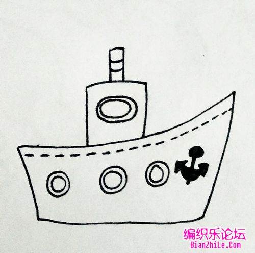 轮船水彩画