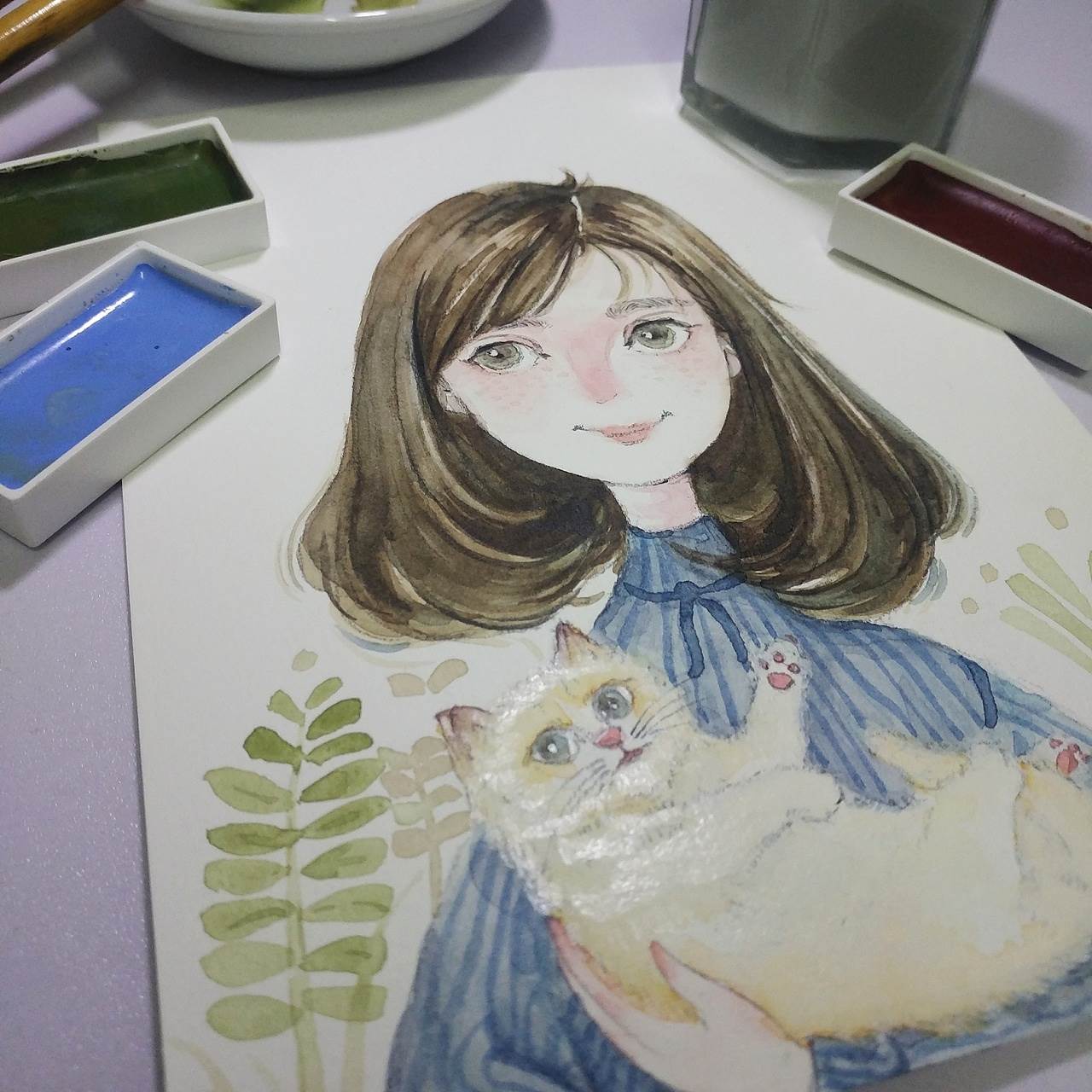 简单人物水彩画