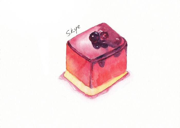 布丁水彩画