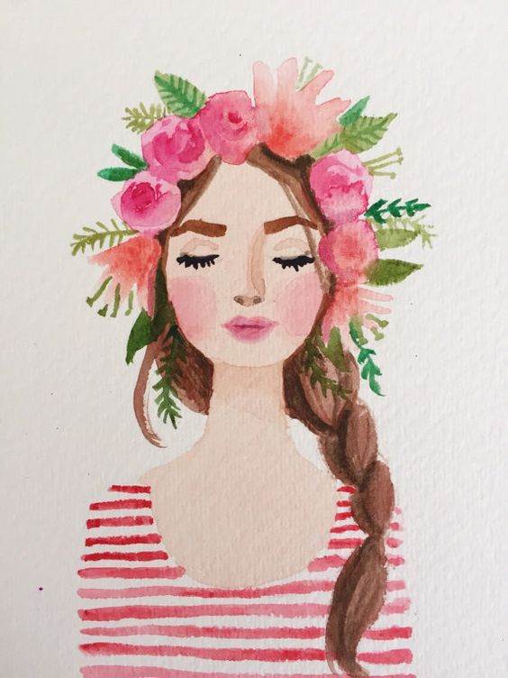 简单人物水彩画