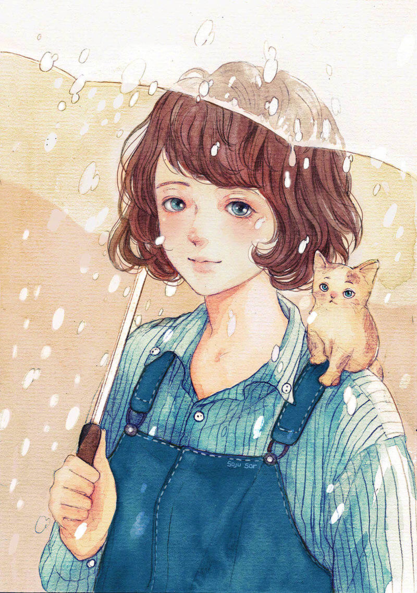 简单人物水彩画