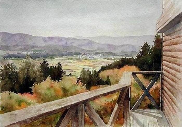 风景图水彩画