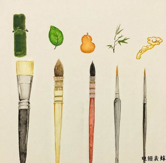 画笔水彩画